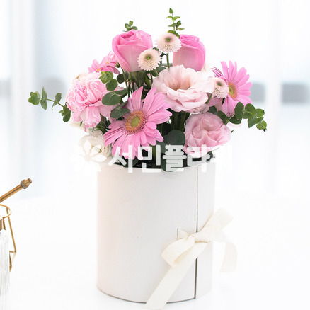 아이러브유 원형 꽃상자